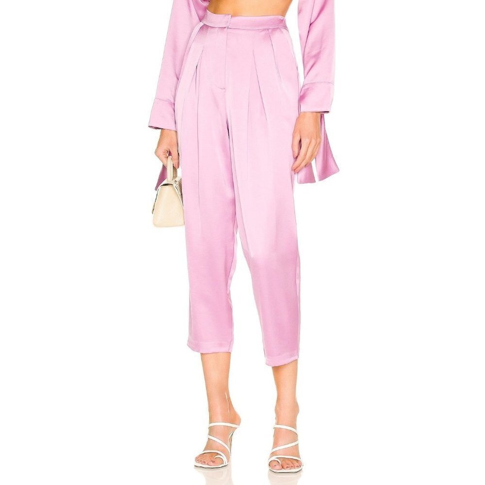 SELMACILEK Pleated High Rise Pants in Lilac XSmall New Womens Trousers